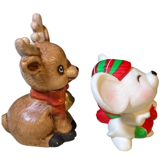 Mouse and Deer Christmas Décor figurines - Picture 6 of 11